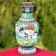 Blue Cloisonne Vase w/CRANES & Flower Blossoms(Set Of 2)
