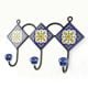 Navy Blue And Yellow Tiny Flower Ceramic Tiles Hook