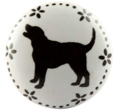 Dog Ceramic Flat Knobs