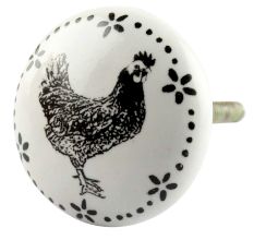 Hen Ceramic Flat Knobs