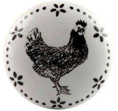 Hen Ceramic Flat Knobs