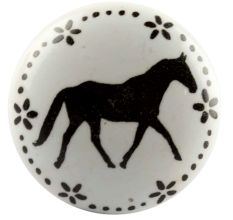 Horse Ceramic Flat Knobs
