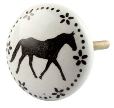 Horse Ceramic Flat Knobs