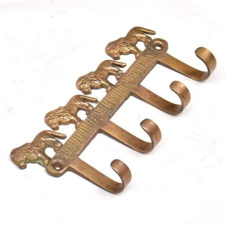 Hand Made Brass Wall Hooks With 4 Lions