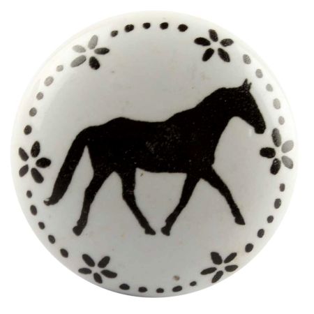 Horse Ceramic Flat Knobs