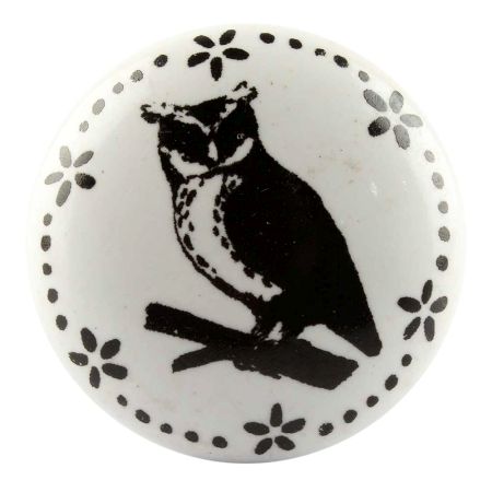 Owl Ceramic Flat Knobs