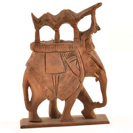 Handcarved Wooden Art Sculpture Maharaja ElephantÂ 