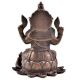 Brass Ganesha Seated In Lotus With Mooshak Statue 