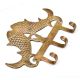 Decorative Paired 3 Brass Fish Wall Hook