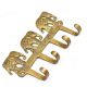Brass Key Holder for 4 keys Wall Decor 3 Elephants Design