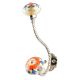 Orange Flower Ceramic Brass Hooks