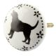 Dog Ceramic Flat Knobs