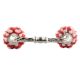 Red White Floral Dot Ceramic Cut Bridge Handles