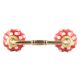 Red White Floral Dot Ceramic Bridge Handles