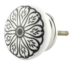 Black Daisy Flat Knob