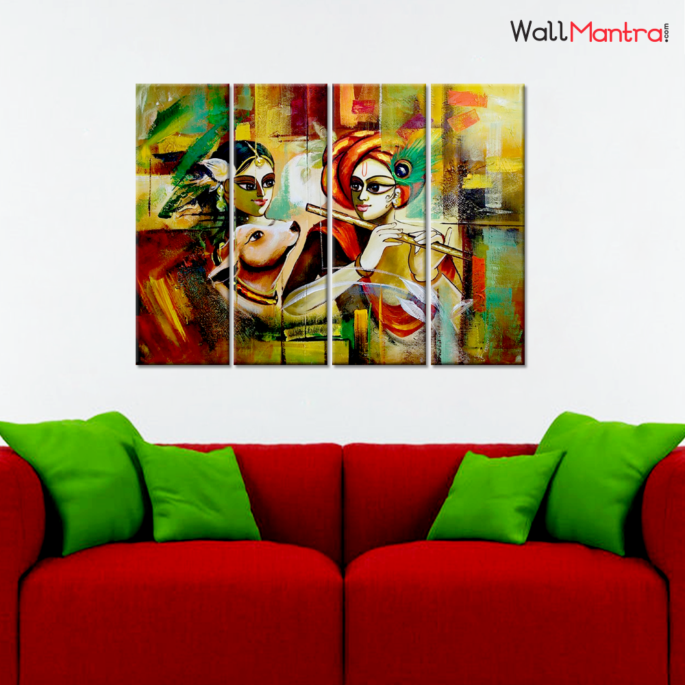 Radha Krishna Premium Quality Canvas Wall Hanging