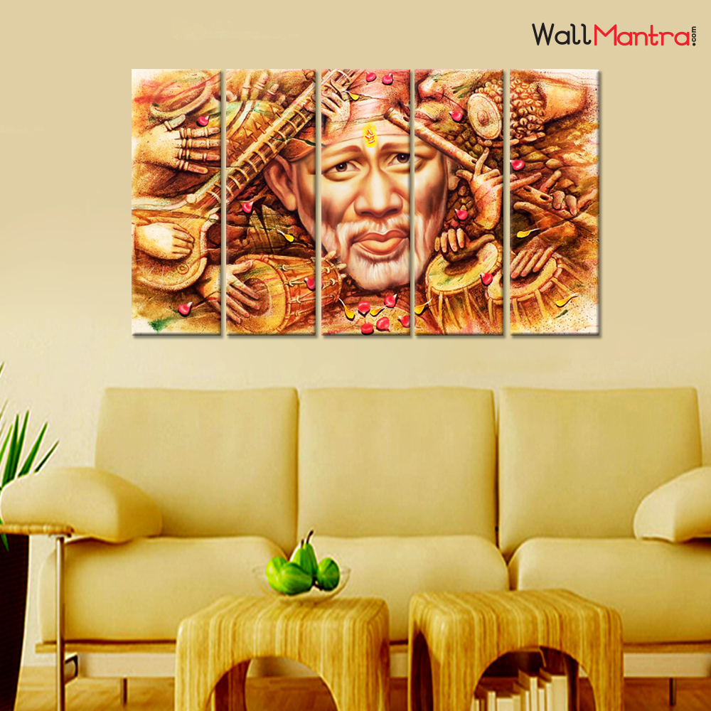 Sai Baba Painting Premium Quality Canvas Wall Hanging