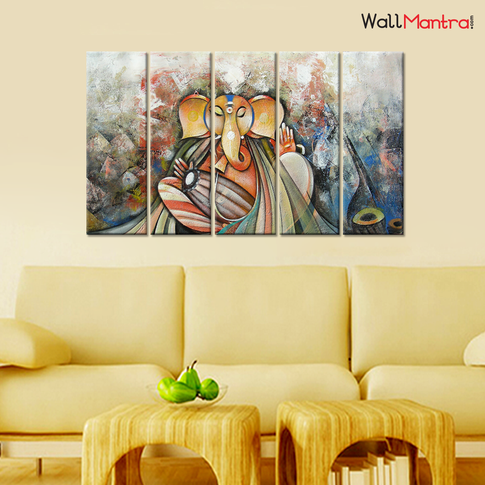 Ganesha Wall Painting Premium Quality Canvas Wall Hanging