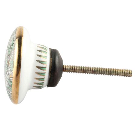 Green Butterfly Swarm Ceramic Cabinet Knob