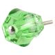Hexagon Glass Cut Drawer Knob in Green