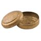 Round Brass Hammered Chapati Box Jewelry Box