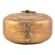 Round Brass Engraved Storage Box With lid