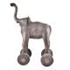 Handmade Brass Elephant Statue On Rolling Wheels 