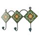 Wheel Flower Ceramic Tile Wall Hook in Forest Green