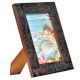 Dark Brown Handmade Embossed Design Photo Frame
