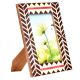 Brown and White Zig Zag Photo Frame