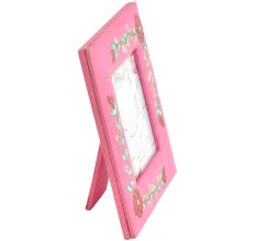 Hand Painted Photo Frame Pink With Floral Design