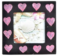 Handpainted Pink Hearts Photo Frame