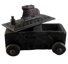 Carved Vintage Handcrafted Old Nandi Wooden Spice Box