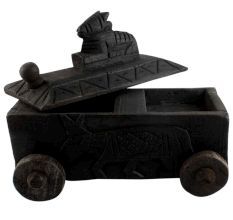 Indian Carved Nandi Wooden Spice Box