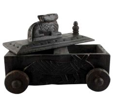 Handcrafted Old Nandi Wooden Box For Storage Indian Kitchenware