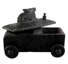 Nandi Wooden Box With Cow Engraved Lid