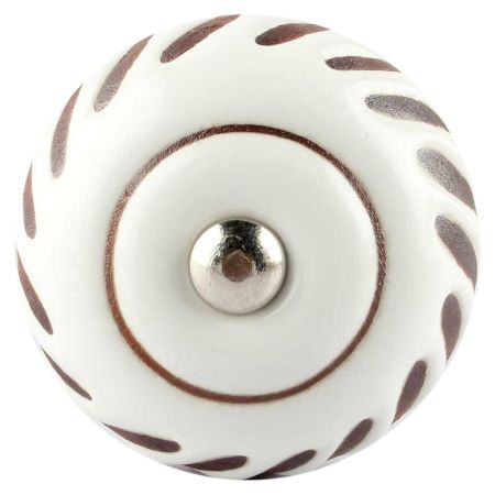White Etched Ceramic Floral Wine Stopper