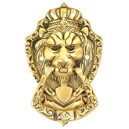 Royal Brass Lion Face Door Knocker