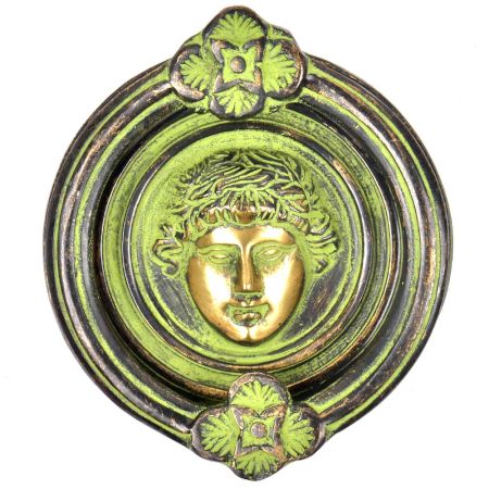 Handmade Roman Design Door Knocker With  Patina