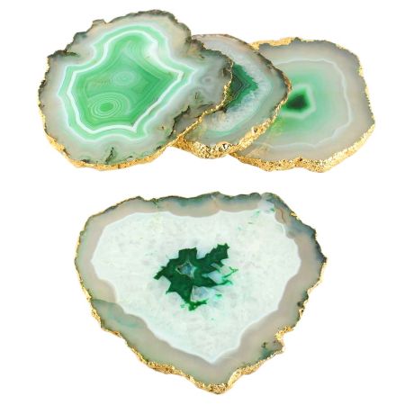 Aqua Green Agate Coasters Online Set of 4 Pieces
