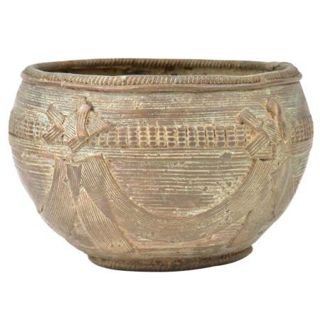 Rustic Style Brass Sacred Religious Offering Bowl