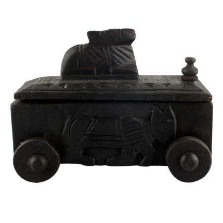 Handcrafted Old Nandi Wooden Box For Storage