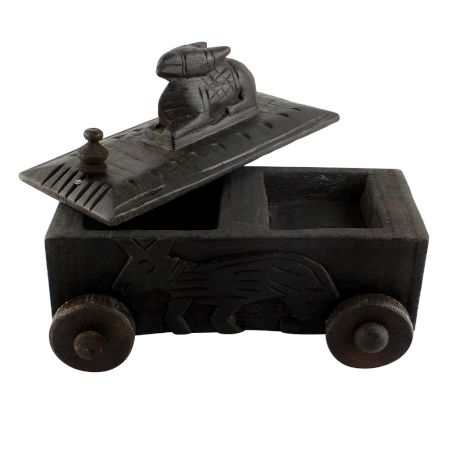 Vintage Handcrafted Old Nandi Wooden Spice Box