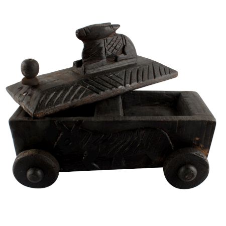 Vintage Handcrafted Old Nandi Wooden Spice Box Highly Collectible