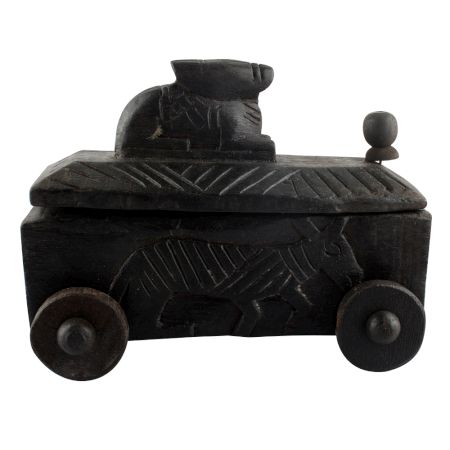 Vintage Handcrafted Old Nandi Wooden Spice Box Highly Collectible