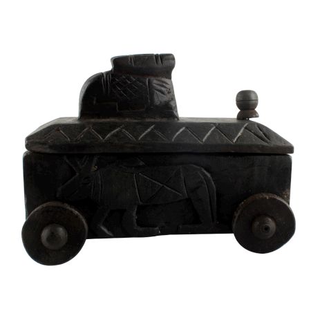 Hand Carved Indian Nandi Wooden Spice Box