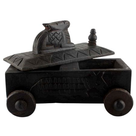 Nandi Wooden Spice Box Indian Handicraft