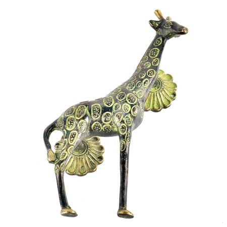 Green Patina Rich Brass  Giraffe Door Pull Handle