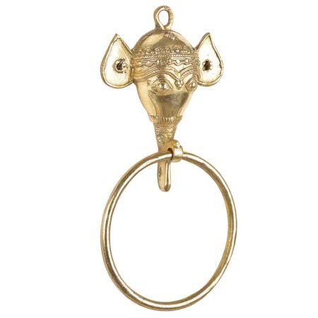Brass Handmade Elephant Towel Ring Door Knocker
