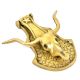 Golden Bull Head Knocker With Horns On An Engaved Base Plate